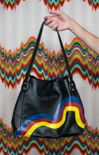 Load image into Gallery viewer, Upcycled Painted leather &quot;Primary Line&quot; Purse
