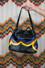 Load image into Gallery viewer, Upcycled Painted leather &quot;Primary Line&quot; Purse
